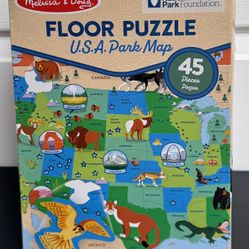 Large Melissa & Doug National Parks U.S.A. Map 45 Pieces Floor Puzzle just $7