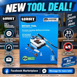 HART 20-Volt Cordless Rotary Tool with 33 Accessories (Battery Not Included)