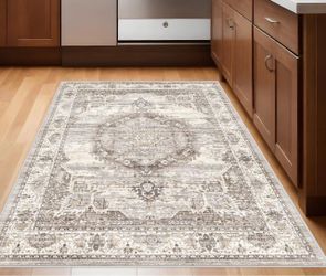 3x5 Washable Area Rug Entryway: Soft Low Pile Mat Indoor Doormat Lightweight
