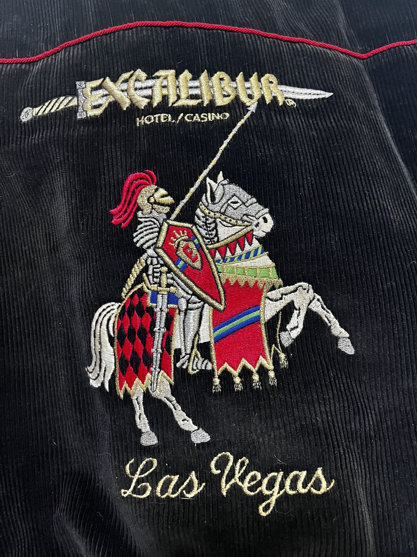 Vintage Excalibur Casino Corduroy Bomber Jacket