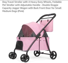 New Pink Foldable Dog Pet Stroller, Medium Size