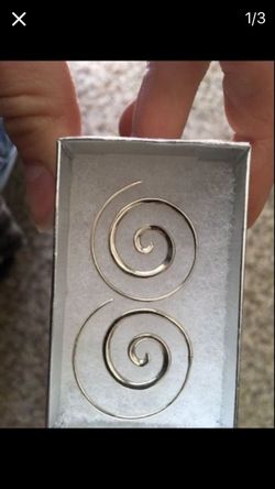 Sterling silver hoop earrings spirals