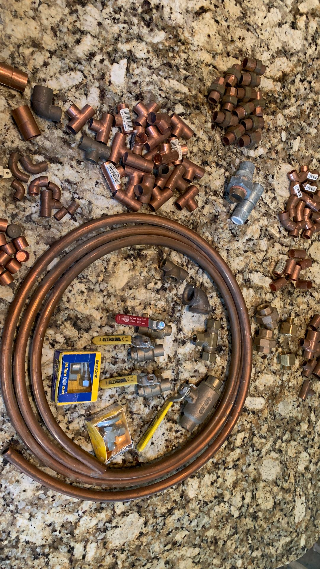 COPPER PLUMBING SUPPLIES fittings, tubing, etc. 115 pieces