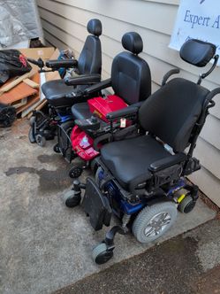 3 mobility chairs. A q6 edge, J6, and a Jazzy