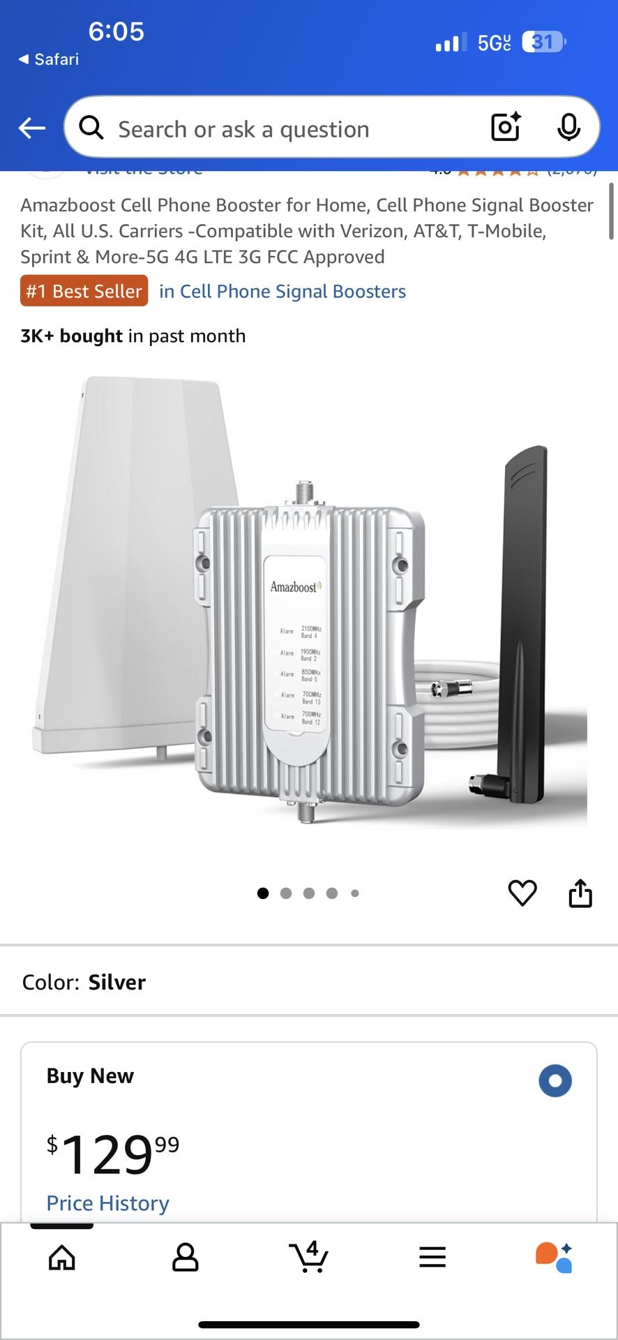 Amazboost Cell Phone Booster For Home New In Box.