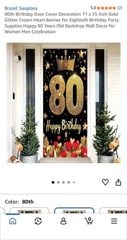 80th Birthday Door Cover Banner Decoration