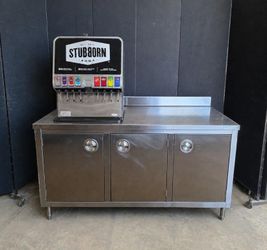 Cornelius Enduro ED175 Commercial Ice & Beverage Soda Dispenser with Stainless Steel Base Cabinet