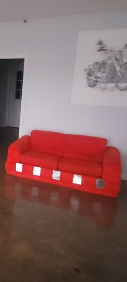 Red loveseat