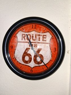 ROUTE 66 LED VINTAGE QUARTZ WALL CLOCK 