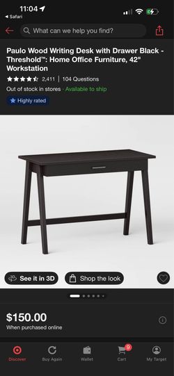 Threshold brand black writing desk with drawer