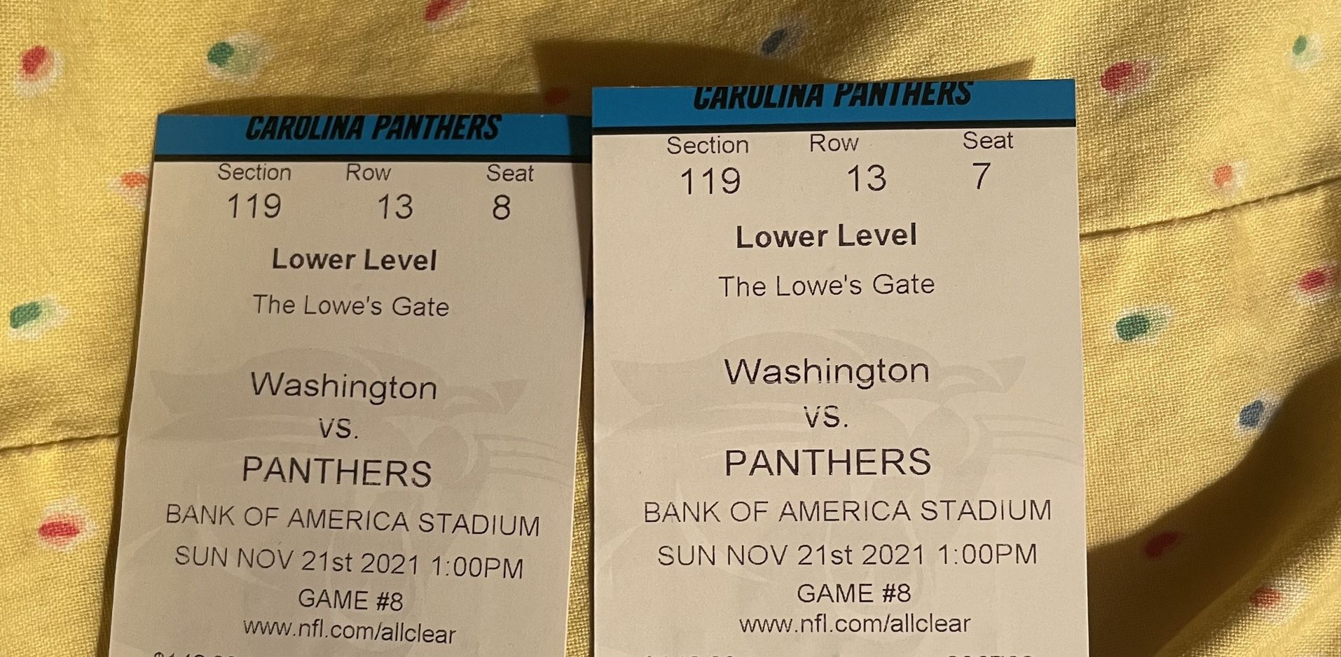 Carolina Panthers vs. Washington Football Team