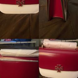 Tory Burch Britten Small Bartlett Red Shoulder Bag Leather Purse