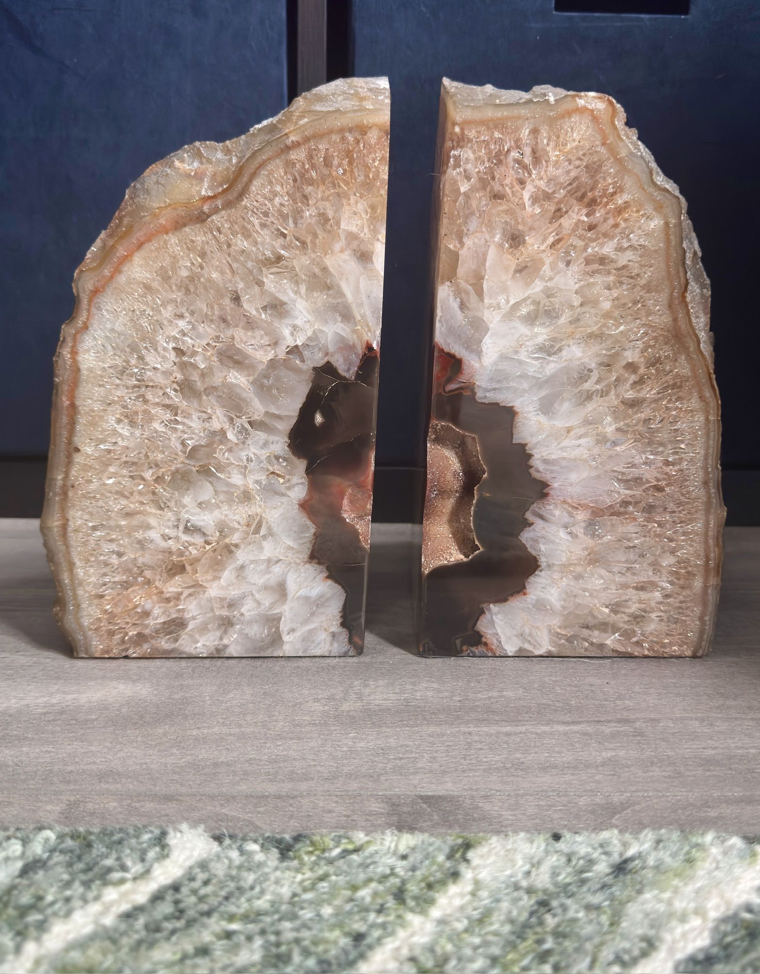 Crystal Agate Geode Bookend