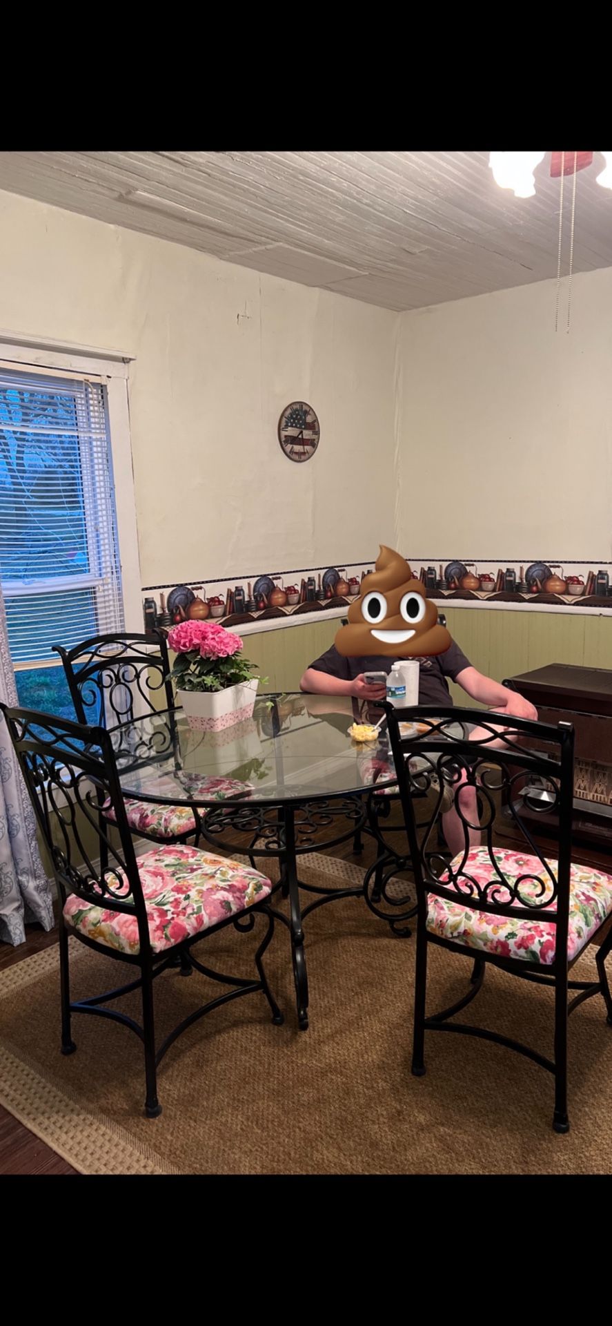 Glass Table & Metal Chairs