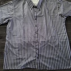 Navy Stripe Button Shirt