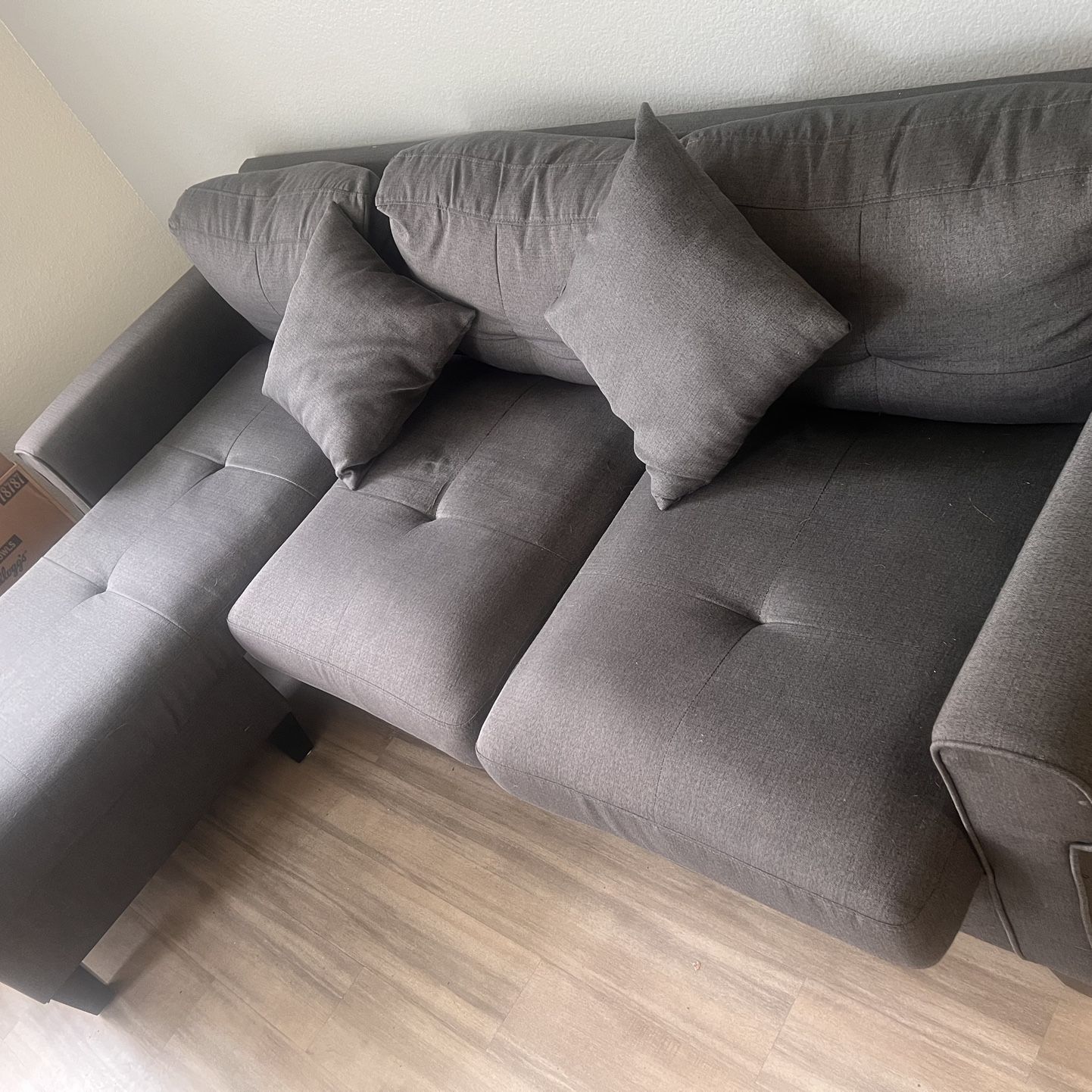 Stark Dark Grey Sofa with Reversible Chaise