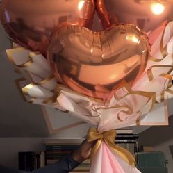 Valentines 3 Heart Balloon Bouquet 