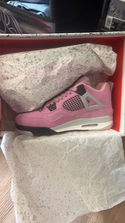 Air Jordan 4 Pink Suede Sneakers