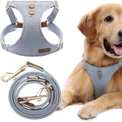 Puppytie Dog Harness, No Pull Dogs Harness and Multi-Function Leash Set for Medium Dogs Easy Walk Everyday Adjustable Soft Dog Vest Harness Fashionabl