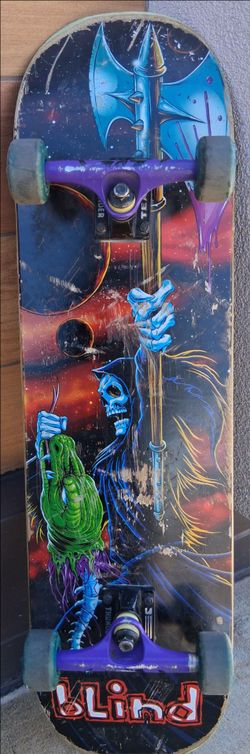 (Grim reaper skeleton axe badass) vintage Blind board