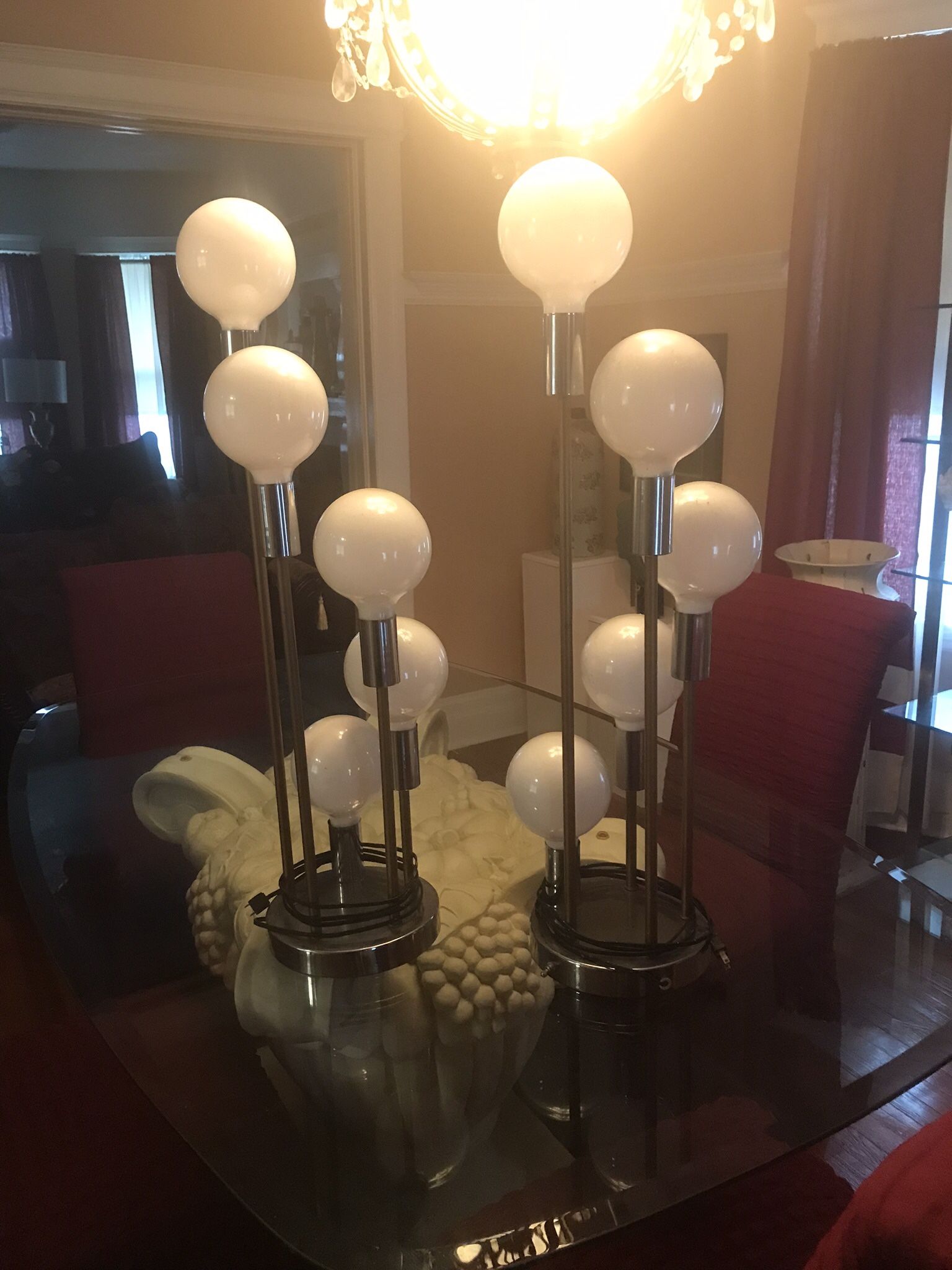 Robert Sonneman 5 Globe Waterfall Lamps. Mid  Century. 33