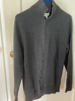 J.Crew XS Men’s Heritage Cotton Half-Zip Sweater - Charcoal Heather Gray