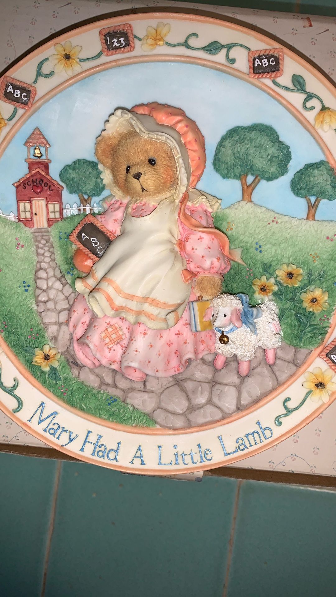 Cherished Teddies New Mary Had A Little Lamb 6 1/2” Plate