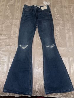 NEW Hollister High-Rise Flare Jeans 0 Short W25