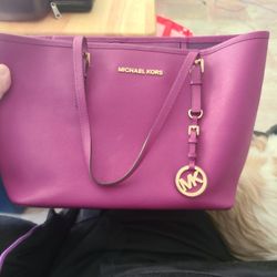 Michael Kors Leather Purple Bag