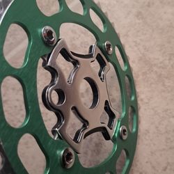Bmx Aluminum  Green Chainring w/ Center Star and Bolts