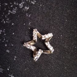 Vintage Cubic Zirconia Sterling Silver Star Pendant 