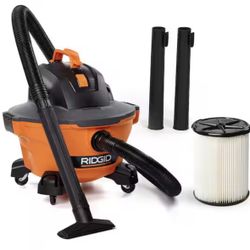 RIDGID 6 Gal. 3.5 Peak HP NXT Shop Vacuum Wet Dry Vac with General Debris Filter, Locking Hose and Attachments HD06001