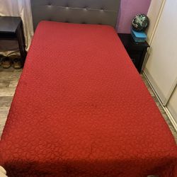 Bed Frame Twin Size Grey Color