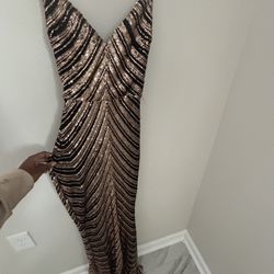 Black N Gold Sequence Dress