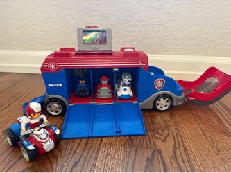 Paw Patrol Mission Cruiser with 6 Rescue Pup Vehicles including Ryder and Robo Dog