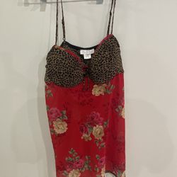 NWT Vintage Seductive wear by Cinema Etoile slip on sheer sexy night gown Red L