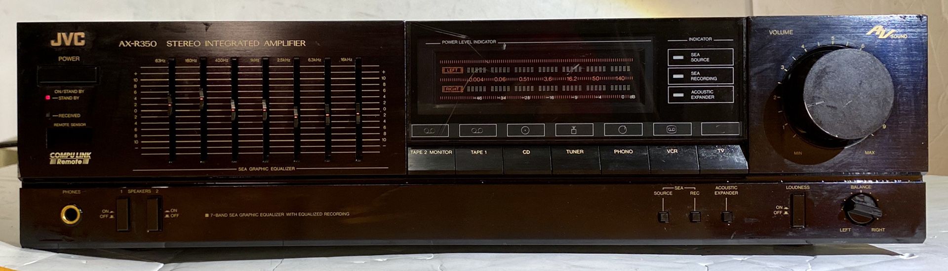 JVC AX-R350 STEREO INTEGRATED AMPLIFIER w/ GRAPHIC EQUALISER 200W Made in Japan