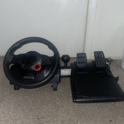Logitech Driving Force Wheel With Foot Pedal 