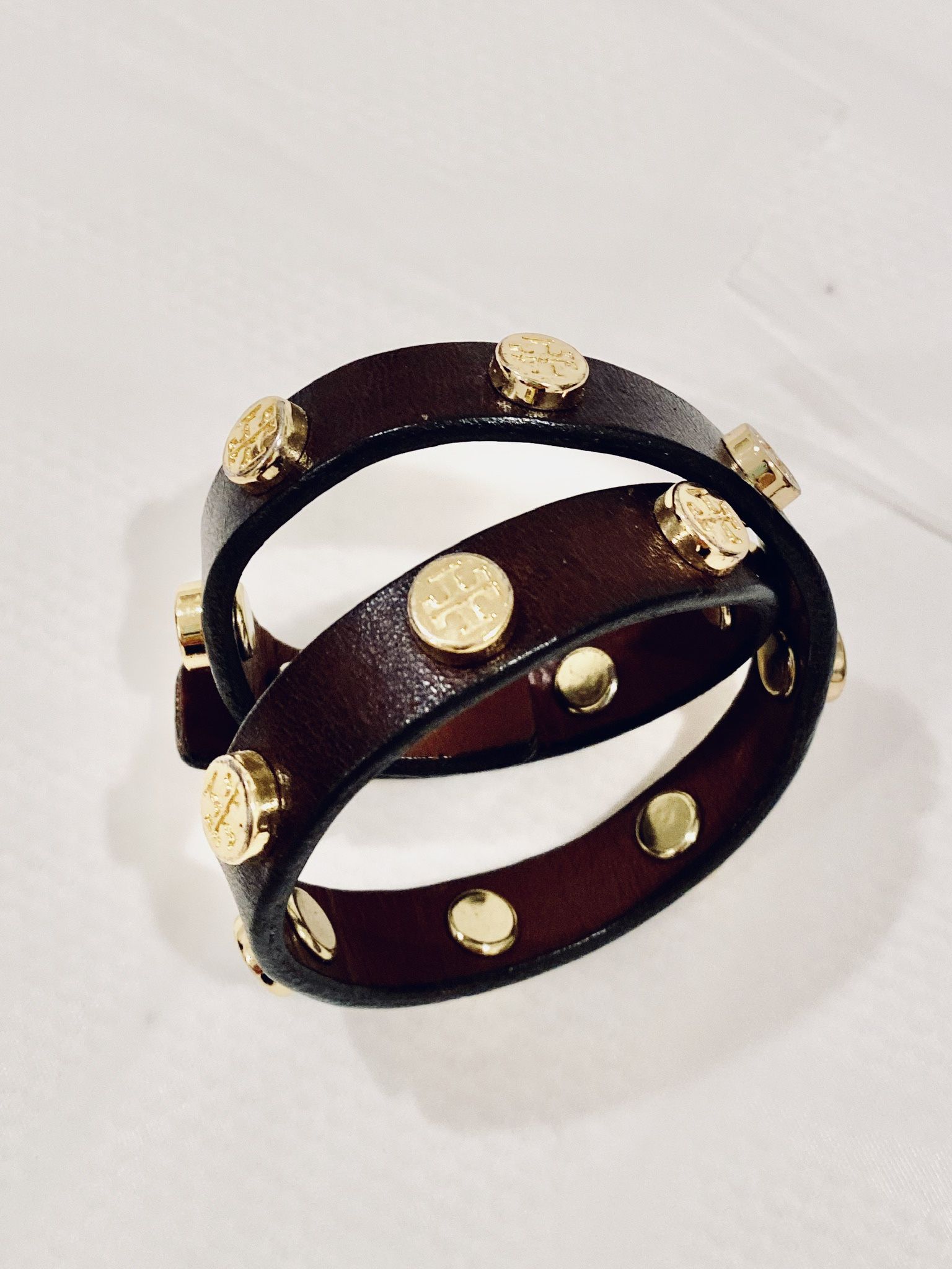 Tory Burch Leather Double Wrap Bracelet