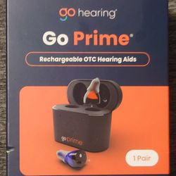 Go Prime Rechargeable OTC Hearing Aids. NEW/SEALED.