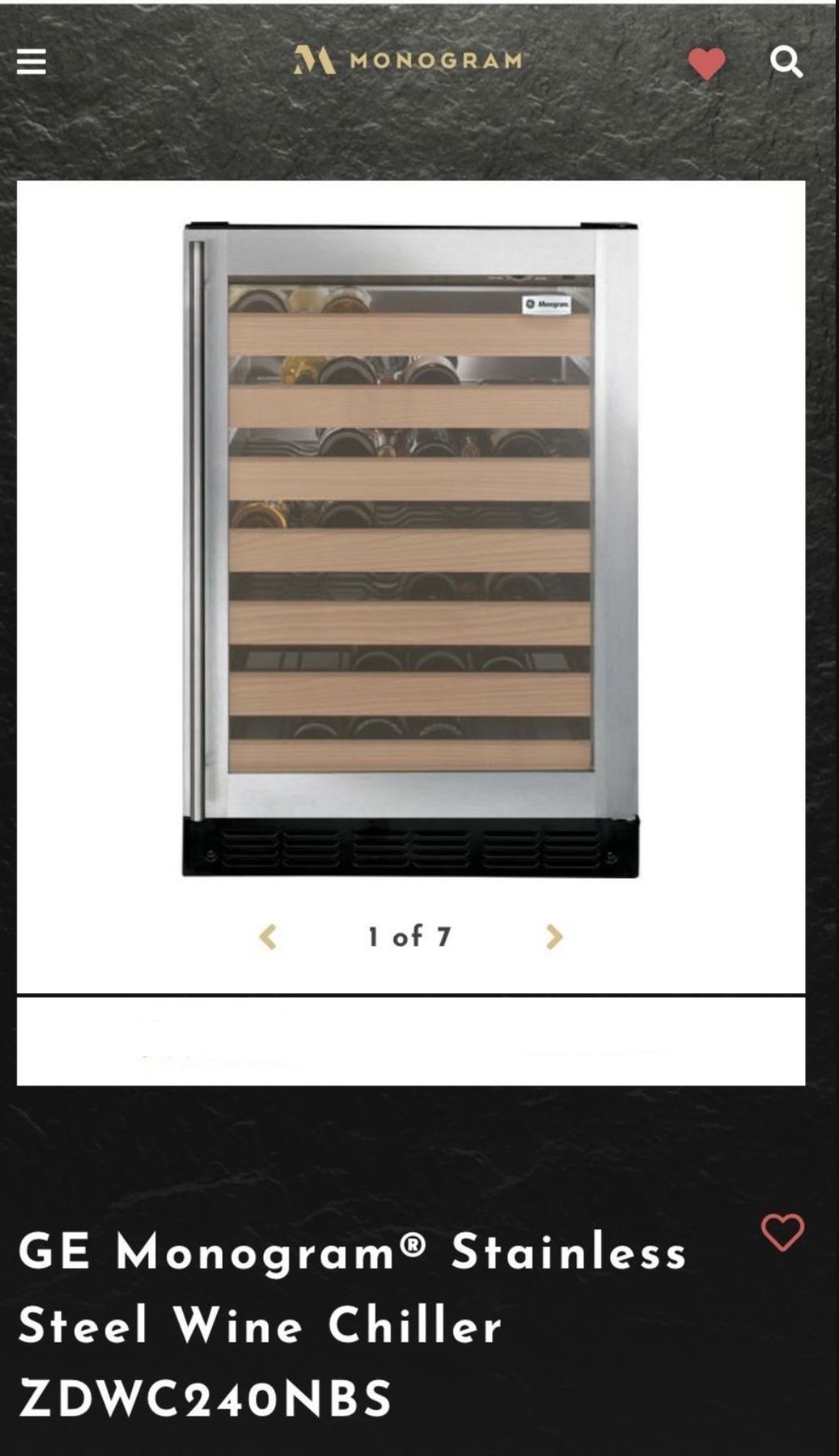 GE Monogram wine chiller/Wine Cooler/ Wine Fridge for Sale in Evanston