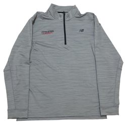 New Balance Men’s Athletes + Causes Henley Grey Red Sweatshirt Size XXL