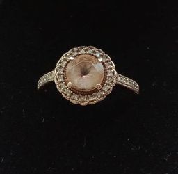 Pink Morganite and Diamonds Ring 