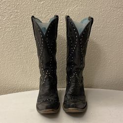 Montana black studded boots ladies size 6