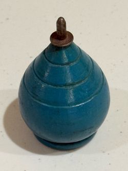 Vintage Wooden Spinning Top with Metal Tip