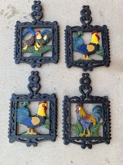 Cast Iron Rooster Trivets