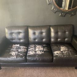 Tufted Black Couch Sofa