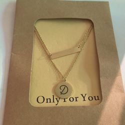 Stainless Steel Letter Tag Pendant Necklace For Women Gold Color
