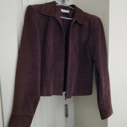 Suede Womans Jacket - Small - Purple 