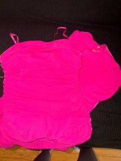 Large ruched pink dress